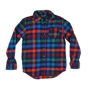 Plaid Longsleeve Button Down Casual Multicolor Plaid Shirt, M (7/8)